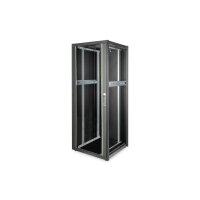 DIGITUS Netzwerkschrank Basic 48,3cm 19Zoll 42HE schwarz 8/8 H2035mmxB800mmxT800mm mit Glastuer ohne